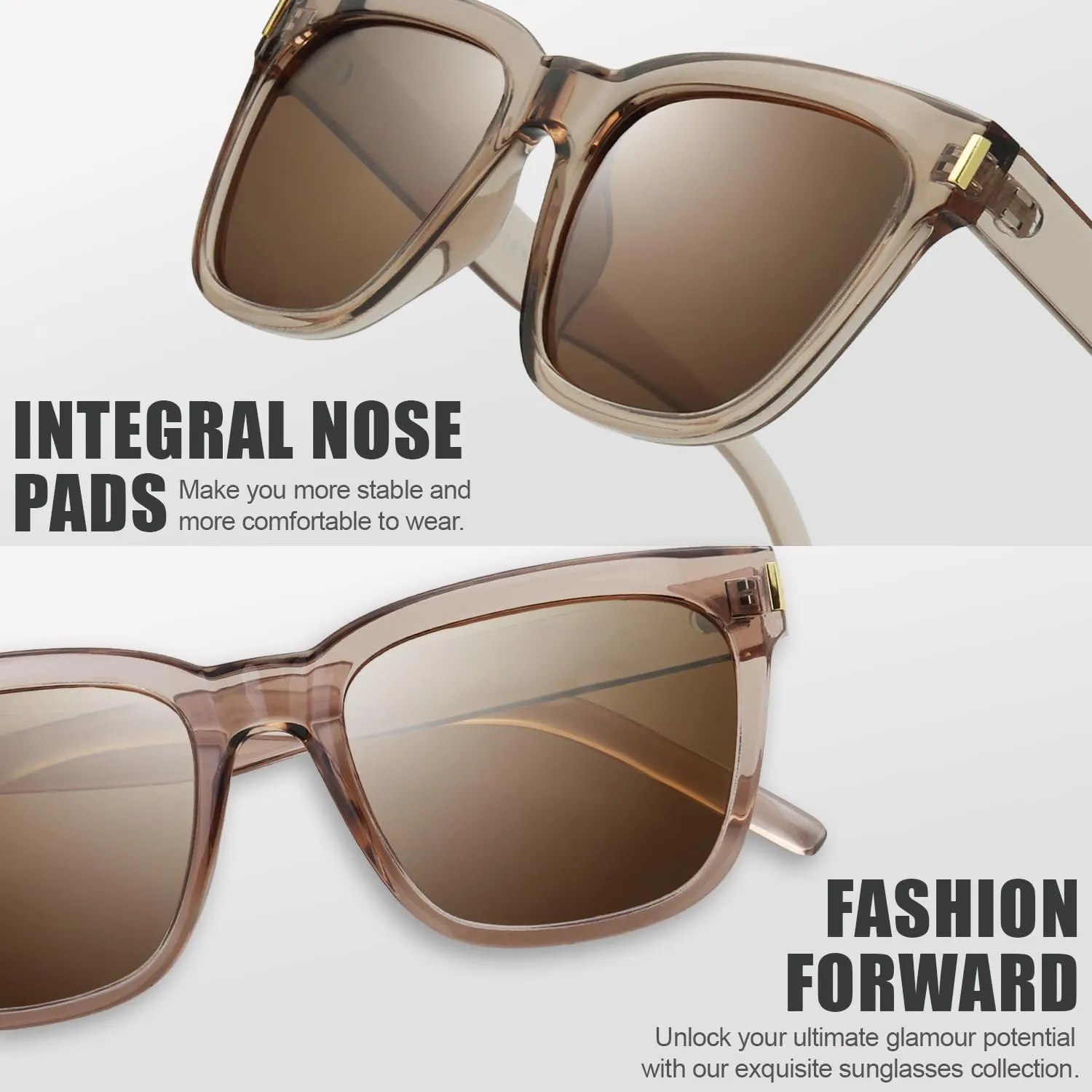 The Fresh Women's Polarized Fashion Tip Pointed Cateye Sunglasses - Gift Box Package