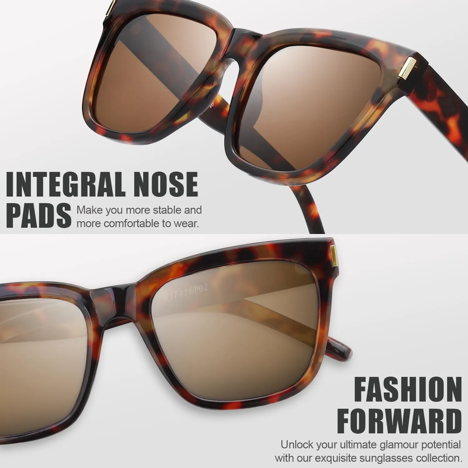 The Fresh Women's Polarized Fashion Tip Pointed Cateye Sunglasses - Gift Box Package