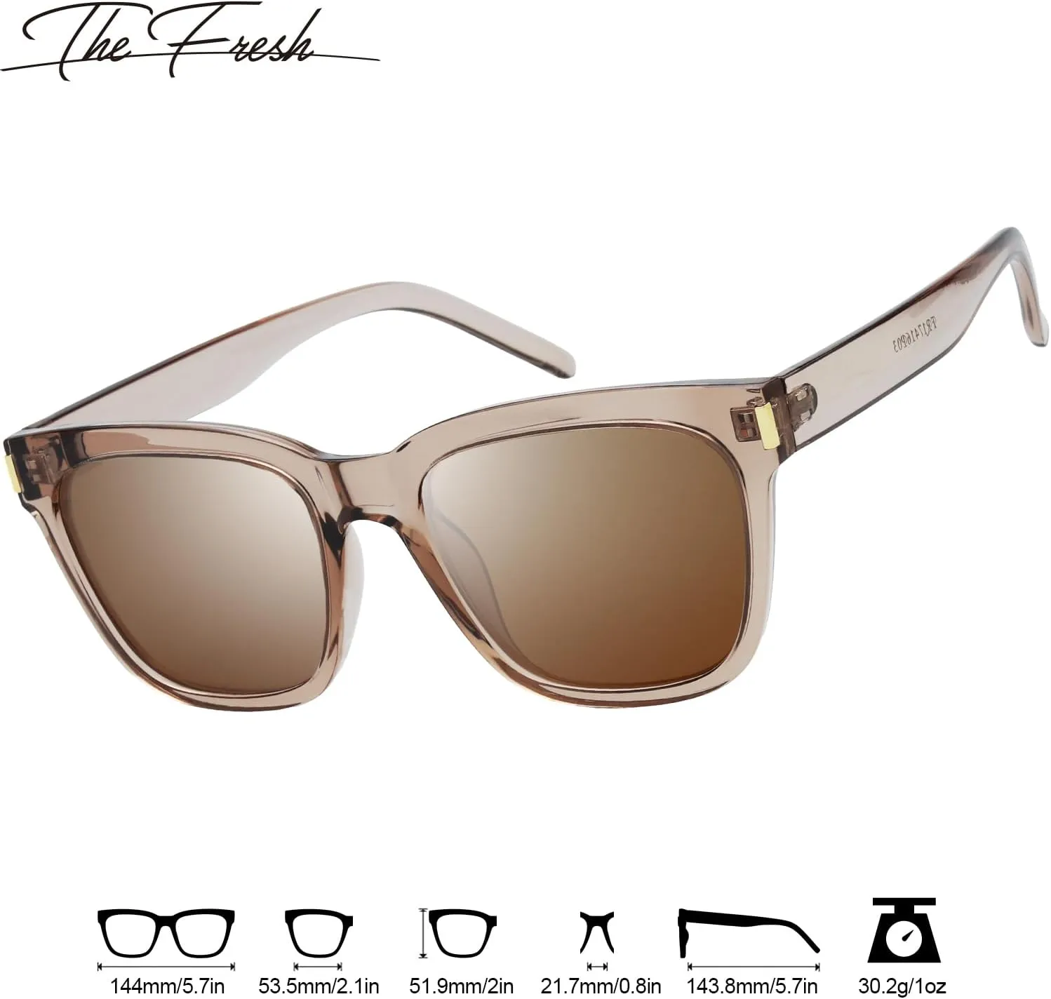 The Fresh Women's Polarized Fashion Tip Pointed Cateye Sunglasses - Gift Box Package