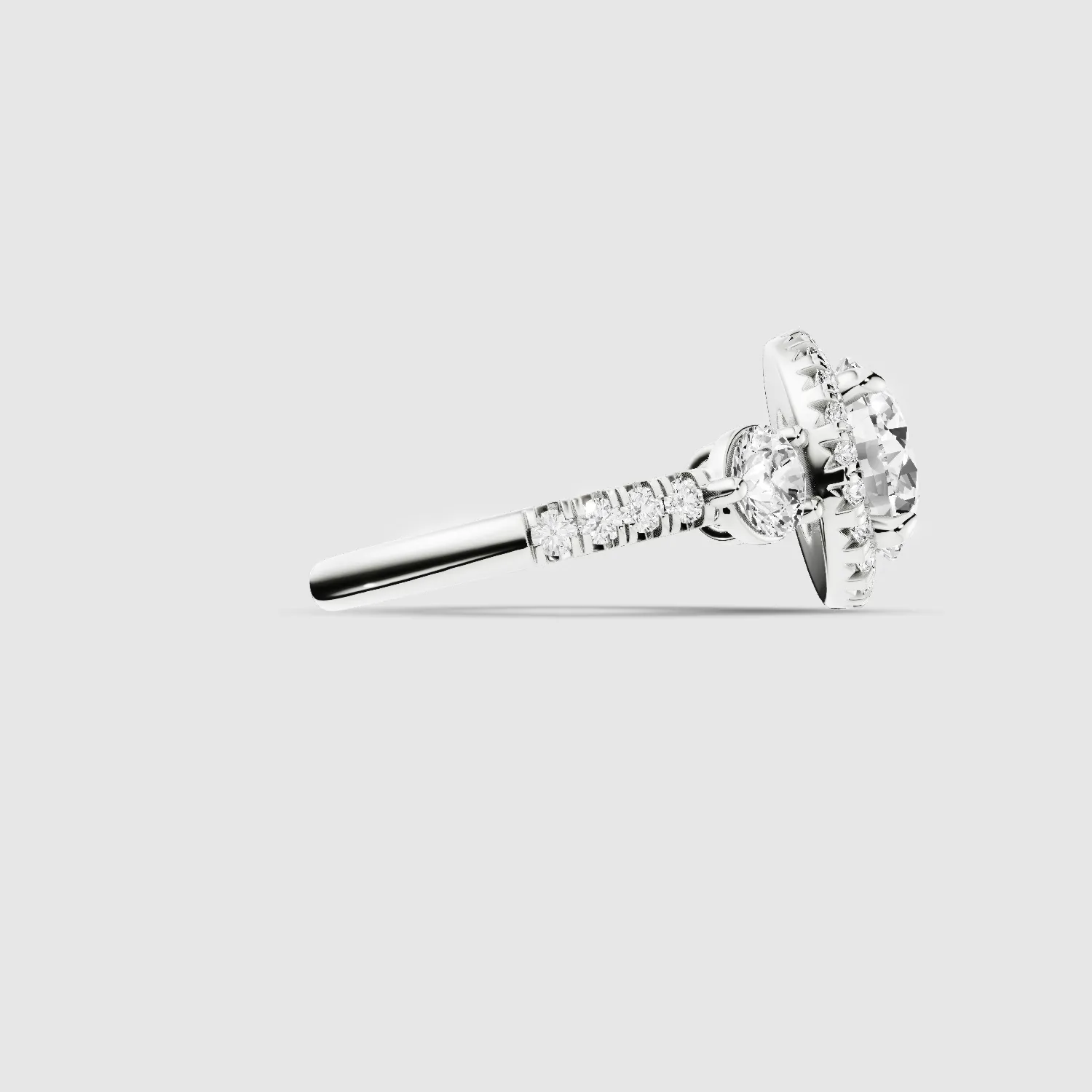 The Trinity Studded Solitaire Ring-Round