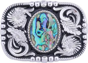 Western Belt Buckle for Men Vintage Cowboy Rodeo Turquoise Belt Buckles for Women
