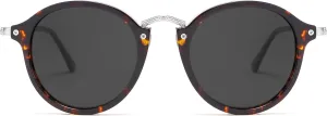 Women's Retro Round Sunglasses - Polarized Anti Glare UV400 Protection Vintage Driving Shades