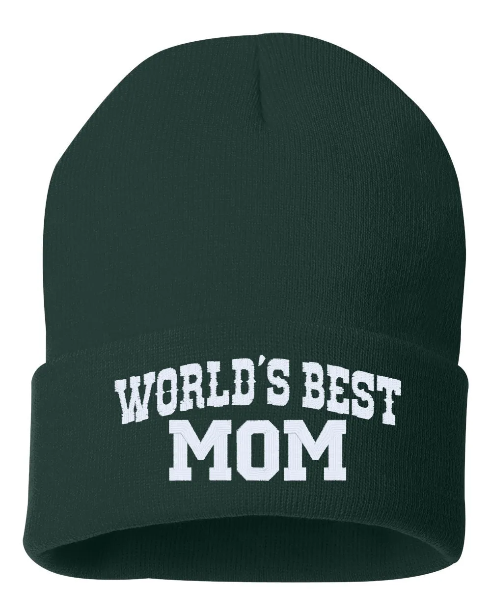 WORLD'S BEST MOM Embroidered Cuffed Beanie Hat