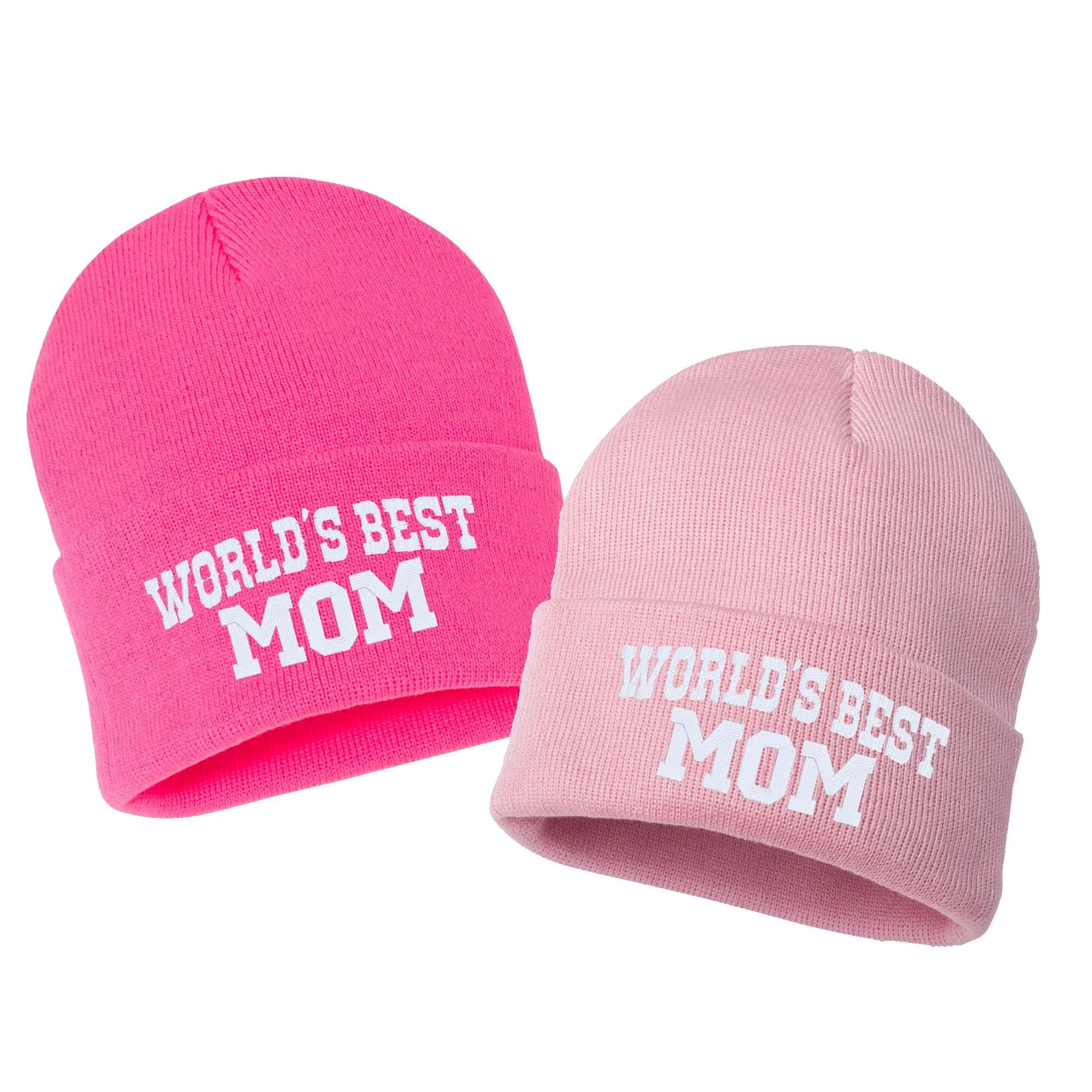 WORLD'S BEST MOM Embroidered Cuffed Beanie Hat