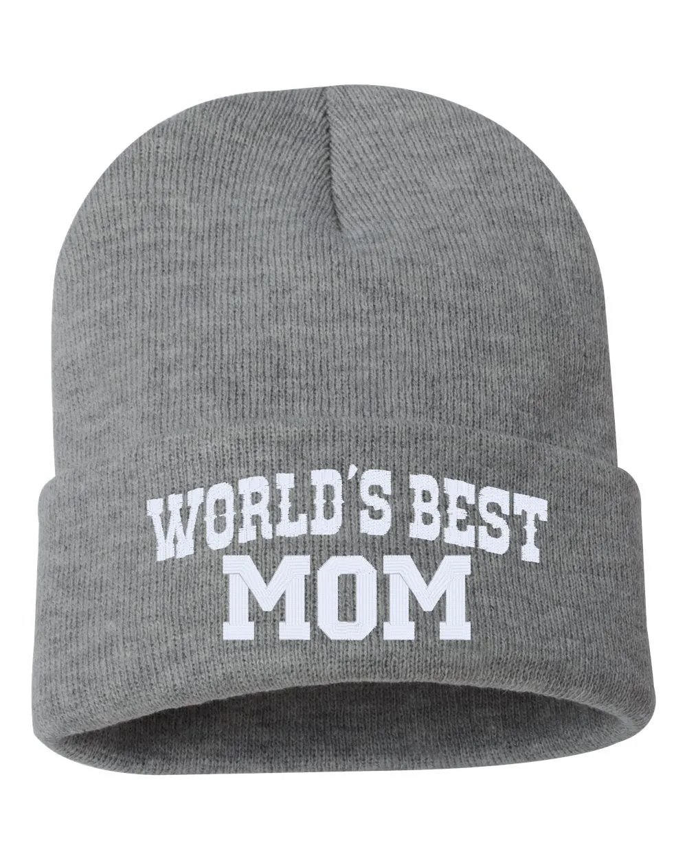 WORLD'S BEST MOM Embroidered Cuffed Beanie Hat