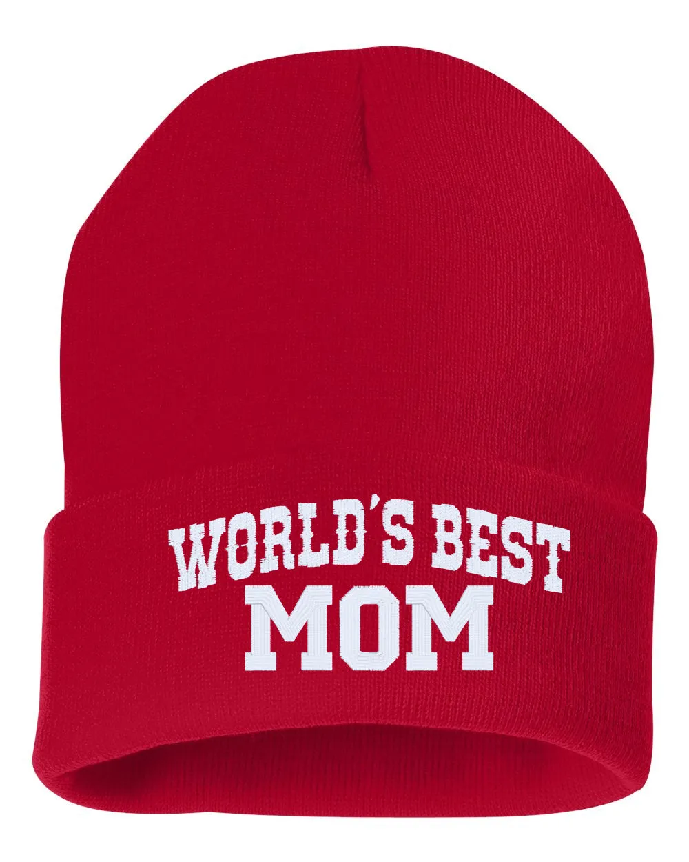 WORLD'S BEST MOM Embroidered Cuffed Beanie Hat