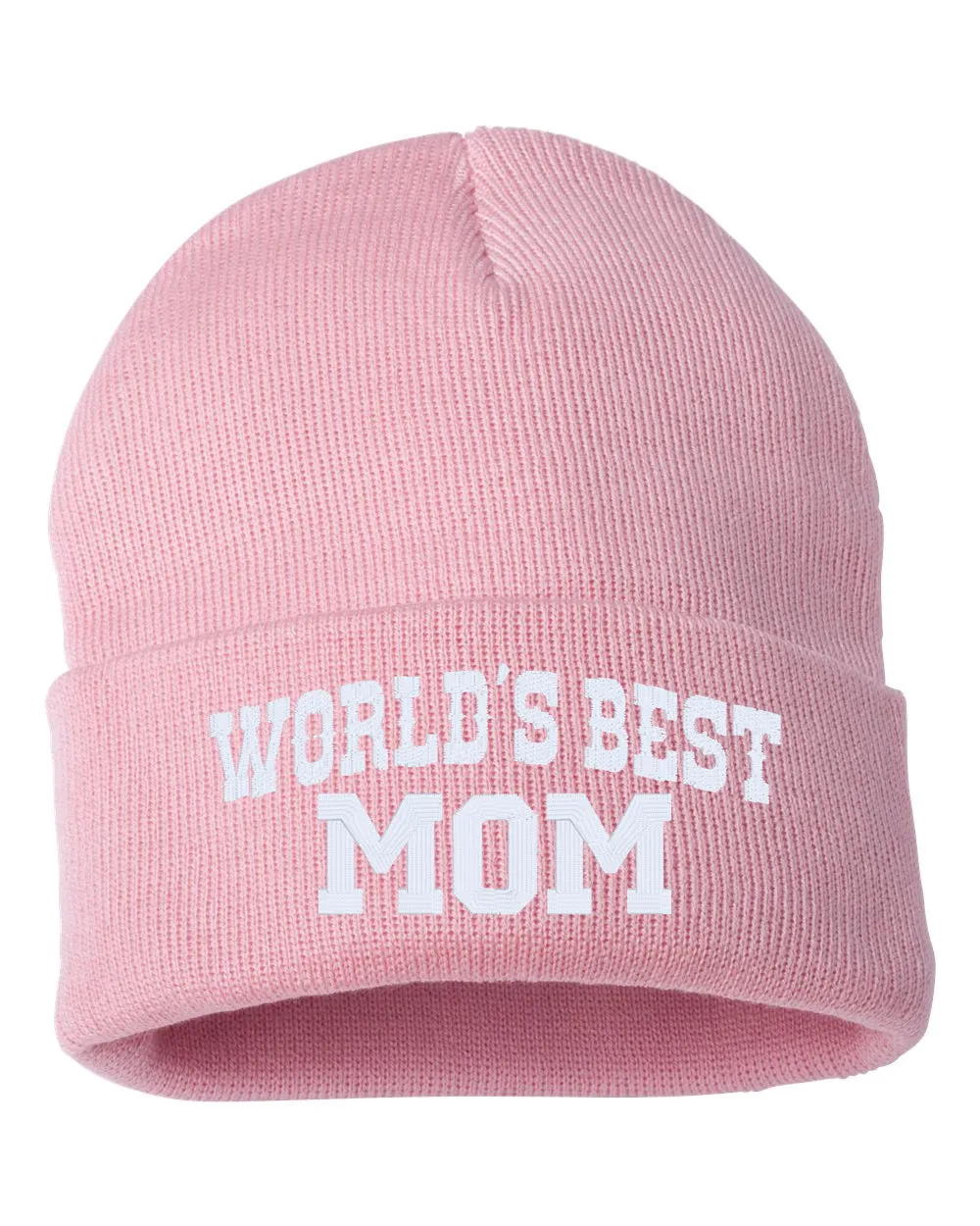 WORLD'S BEST MOM Embroidered Cuffed Beanie Hat